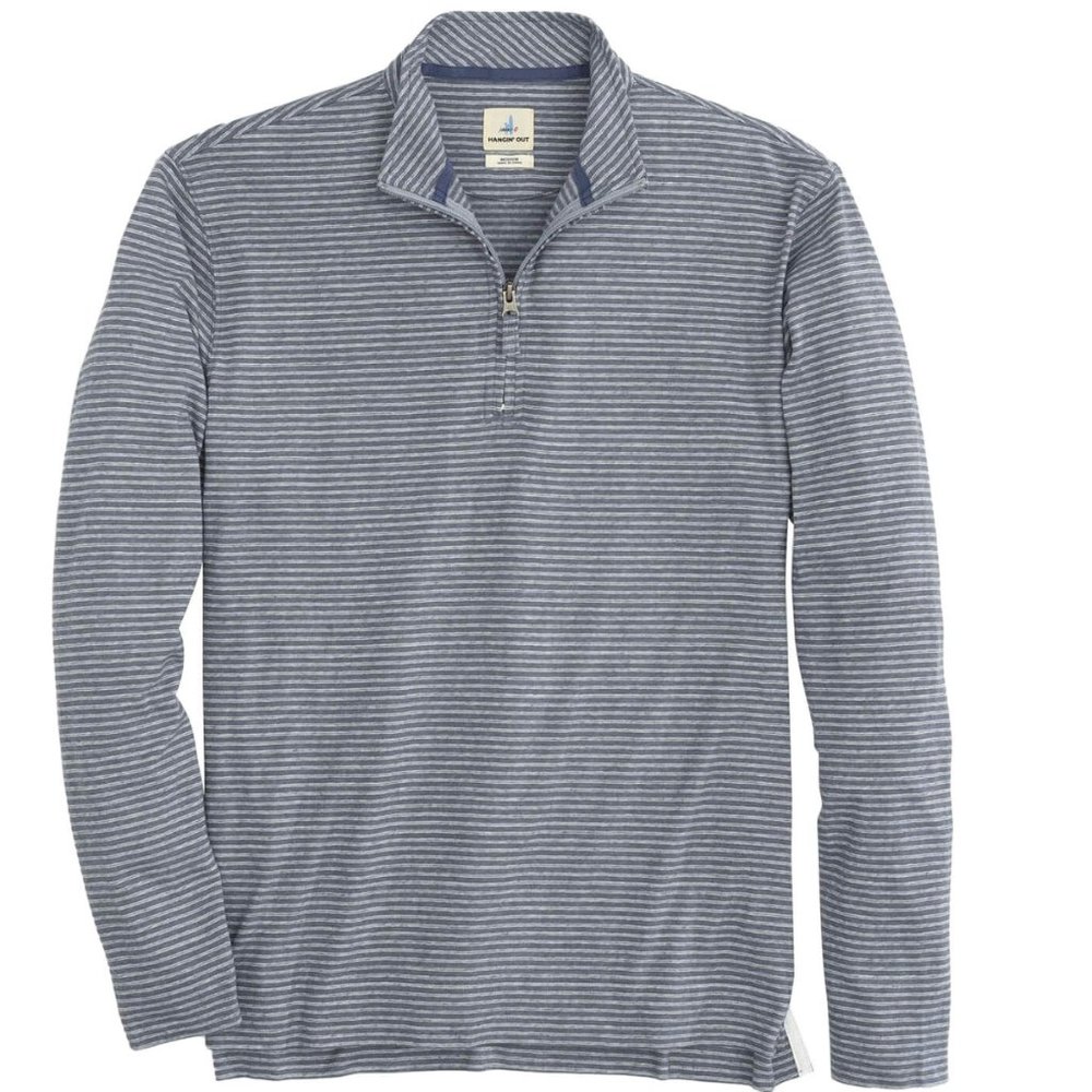 Johnnie-O Men's Harvell Slub Stripe Quarter-Zip